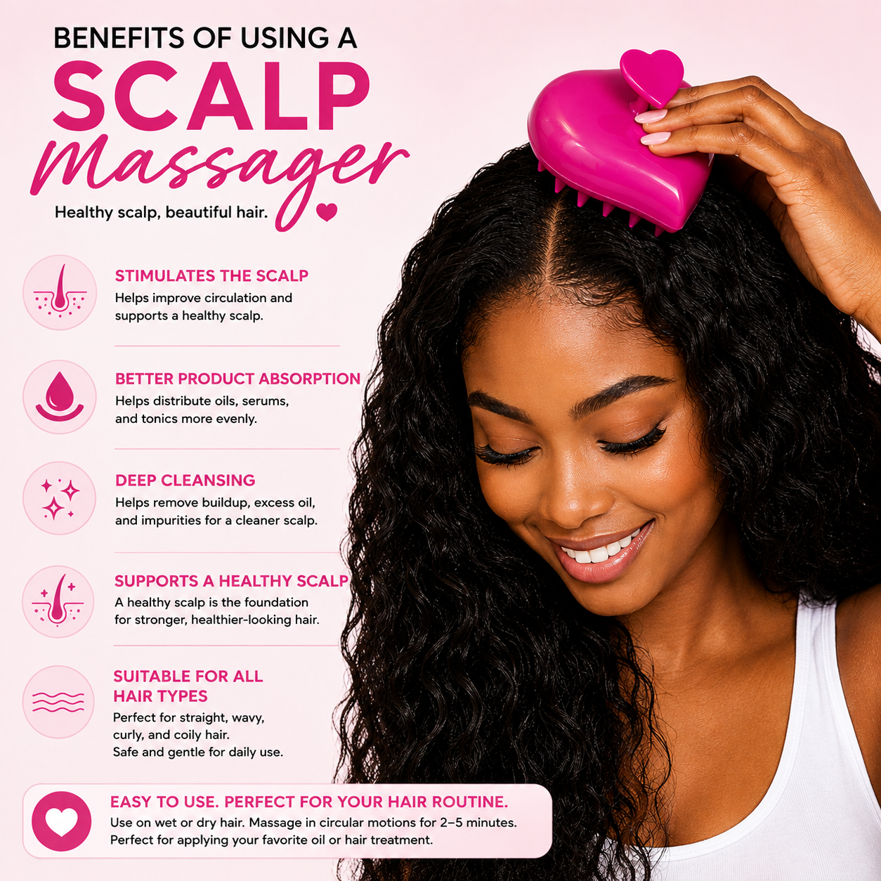 Heart-Shaped Scalp Massage Brush